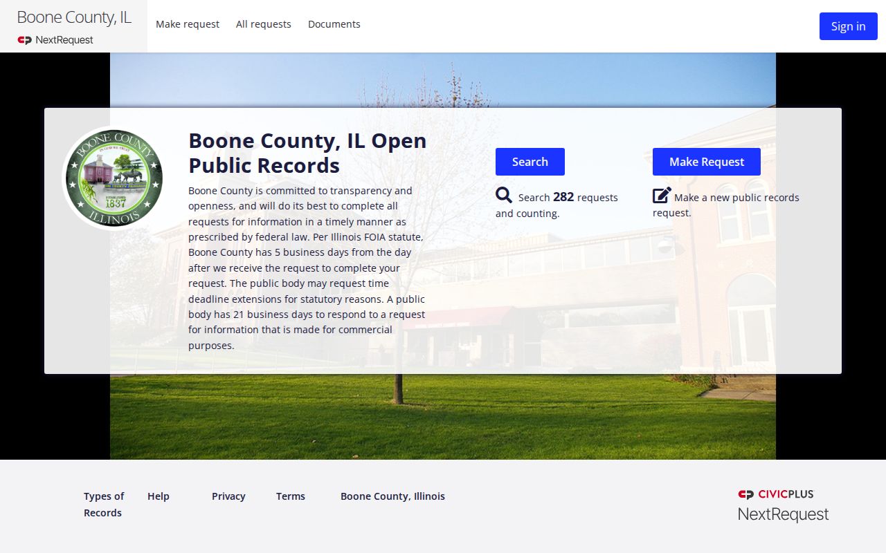 Belvidere residents directory Boone FOIA portal